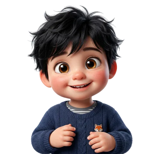 Niño sonriente usando Mubuli